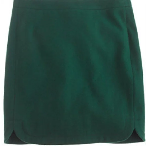 Green wool J crew shirttail mini skirt size 6 - Picture 1 of 3